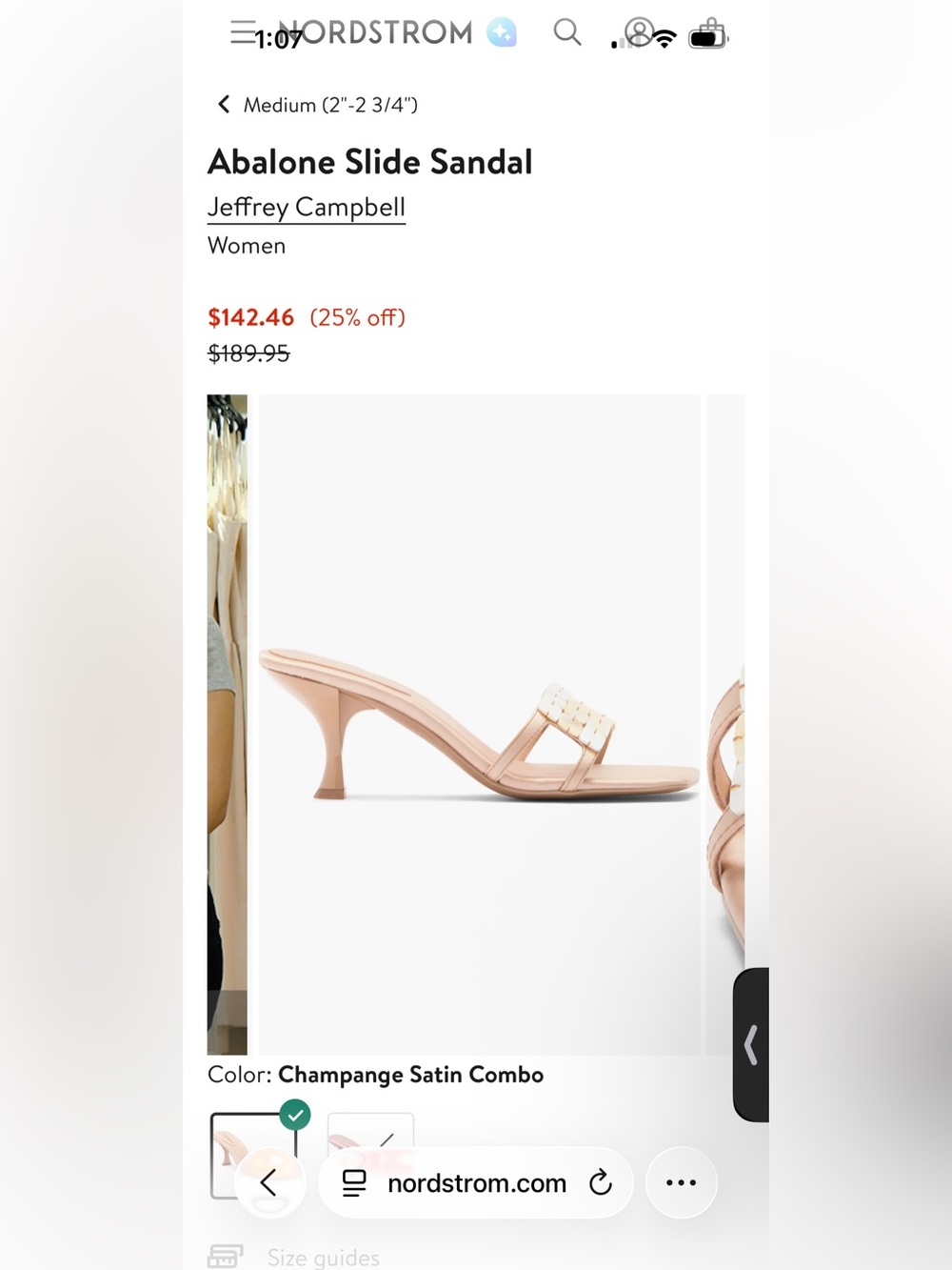 Jeffrey Campbell Abalone Nude Shell Iridescent Slide Sandal Heel Size 9 New - Picture 2 of 7